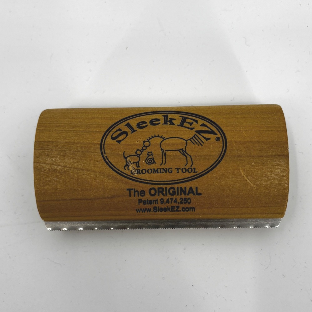 SleekEZ Original 5 Inch Deshedding Grooming Tool for Dogs Cats Horses - Wooden